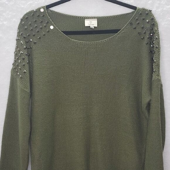 Hot & Delicious Green Studed Sweater Size M/L - Picture 4 of 16